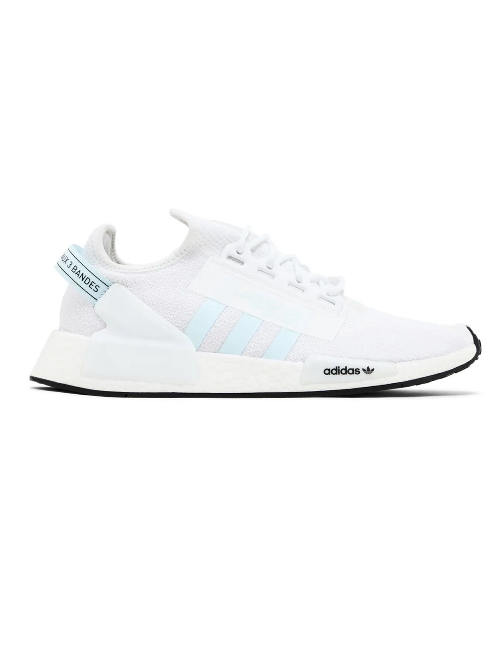 USED ADIDAS NMD R1 WHITE ALMOST BLUE SHOES size US 6 1/2 MEN 39 1/2